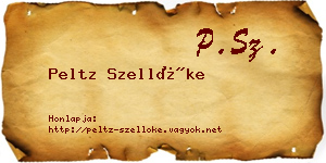 Peltz Szellőke névjegykártya